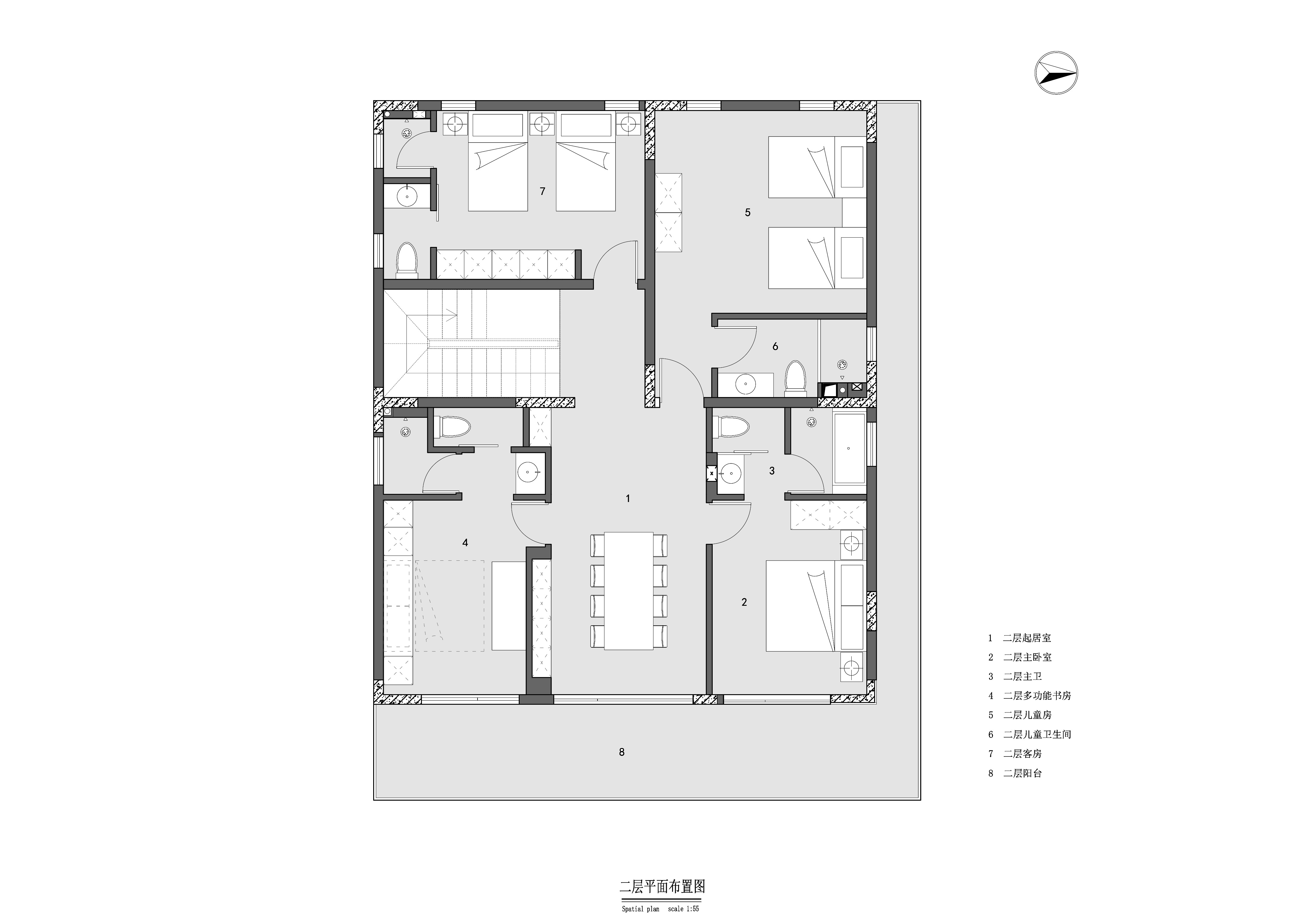 山谷里的房子二层平面图